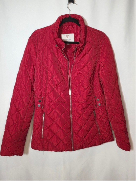 GUESS Jackets & Blazers - GUESS Women's Red Quilted Puffer Jacket XL
